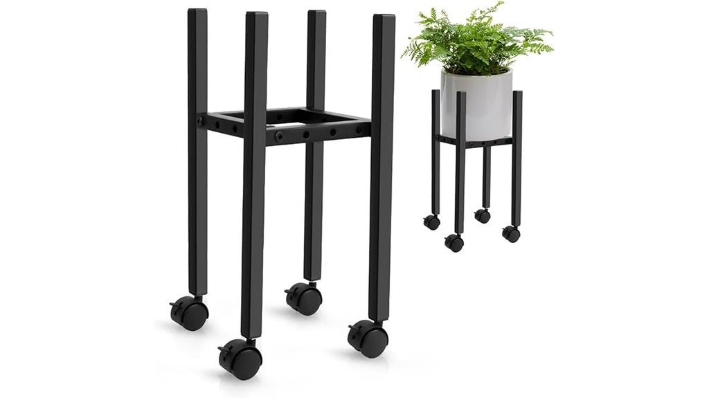 adjustable wheel plant stand