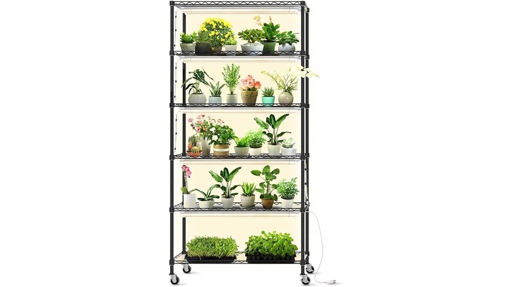 eight pack grow light shelves