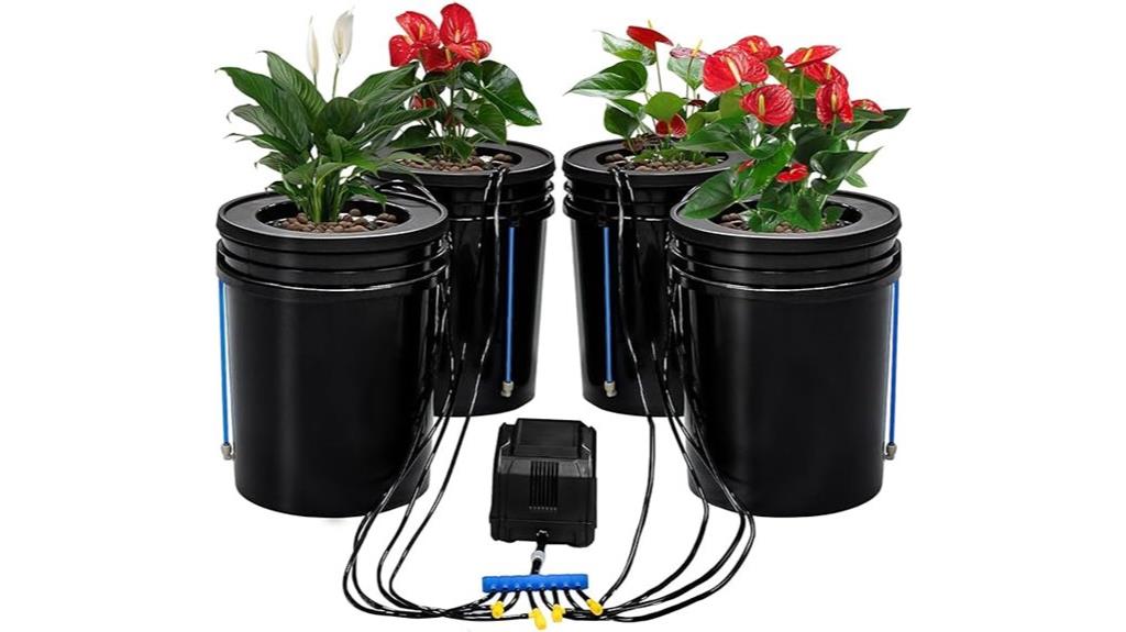 four bucket hydroponic system