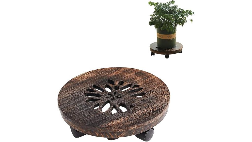 heavy duty wooden plant caddy