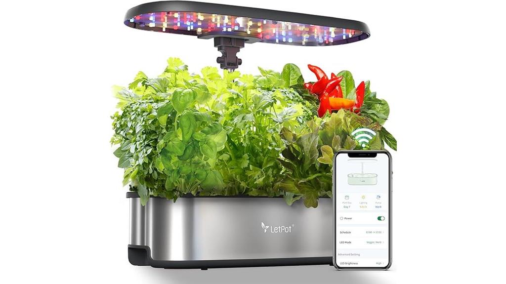hydroponic system with twelve pods