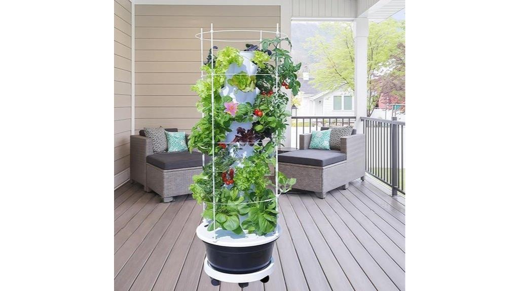 hydroponic tower with pump