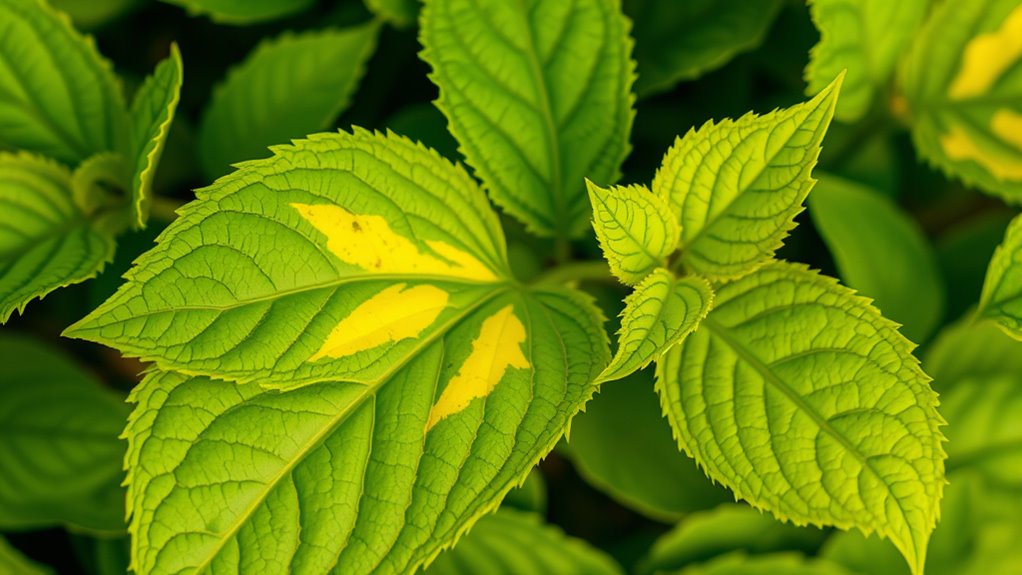 identifying leaf yellowing causes