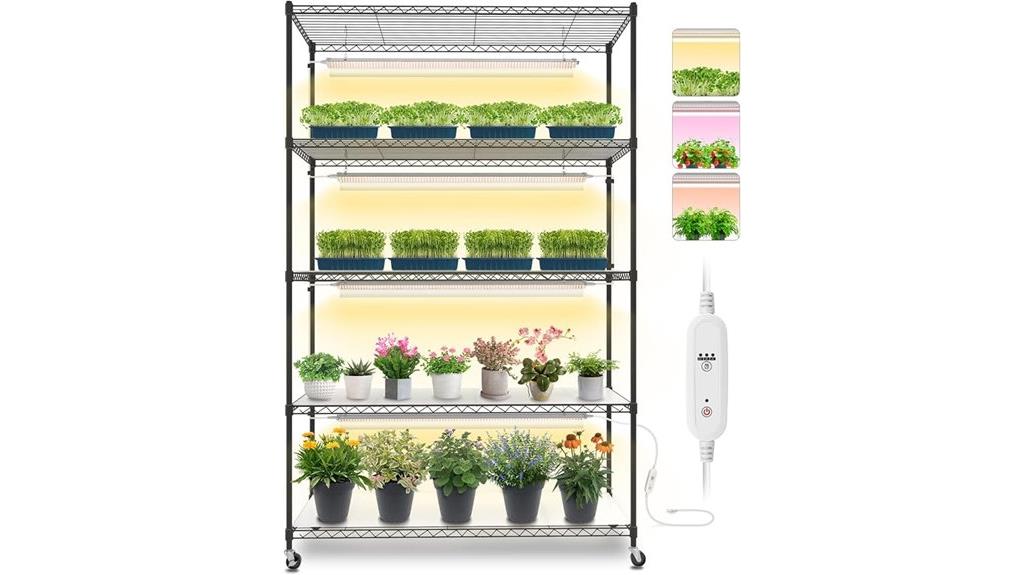 indoor 5 tier grow shelf