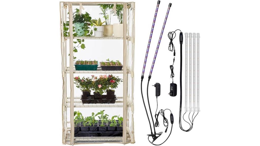 indoor greenhouse with lights