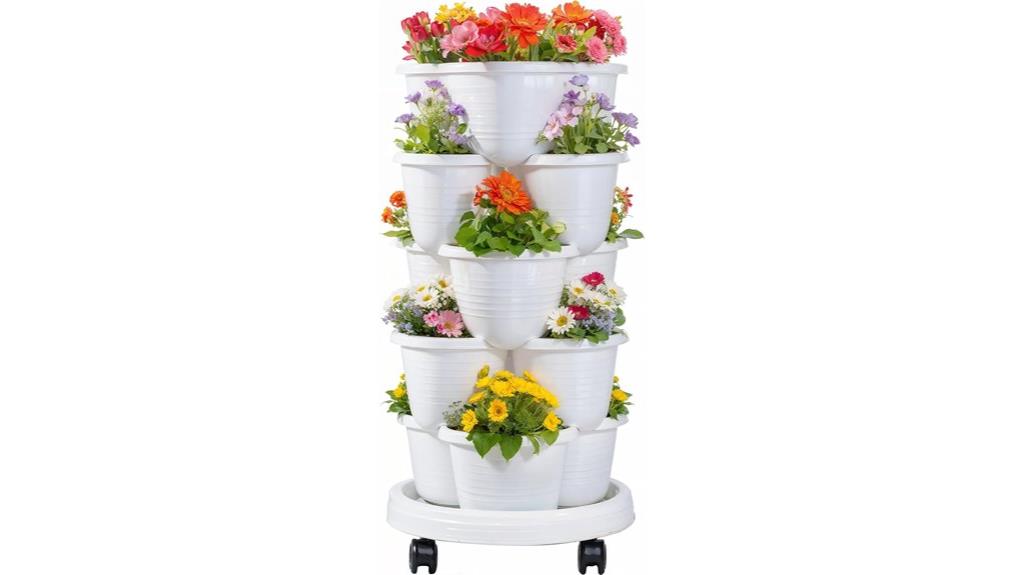 multi tiered wheeled planter