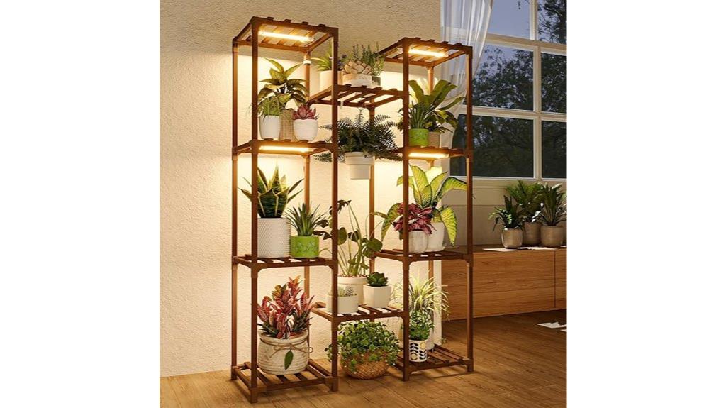 plant shelf with grow light