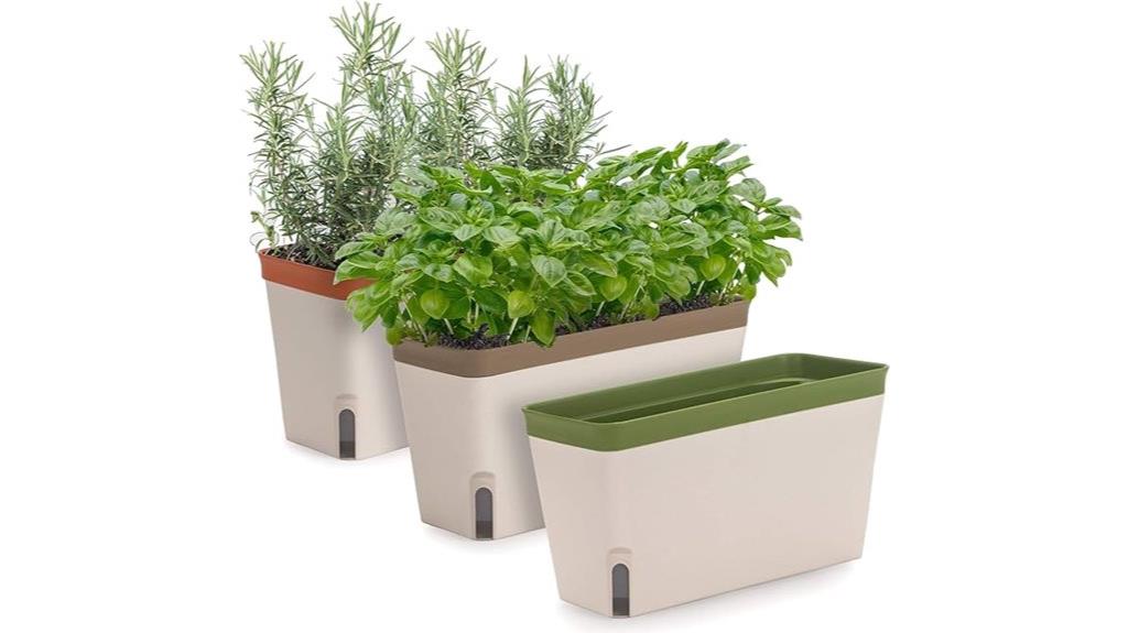 set of three herb planters