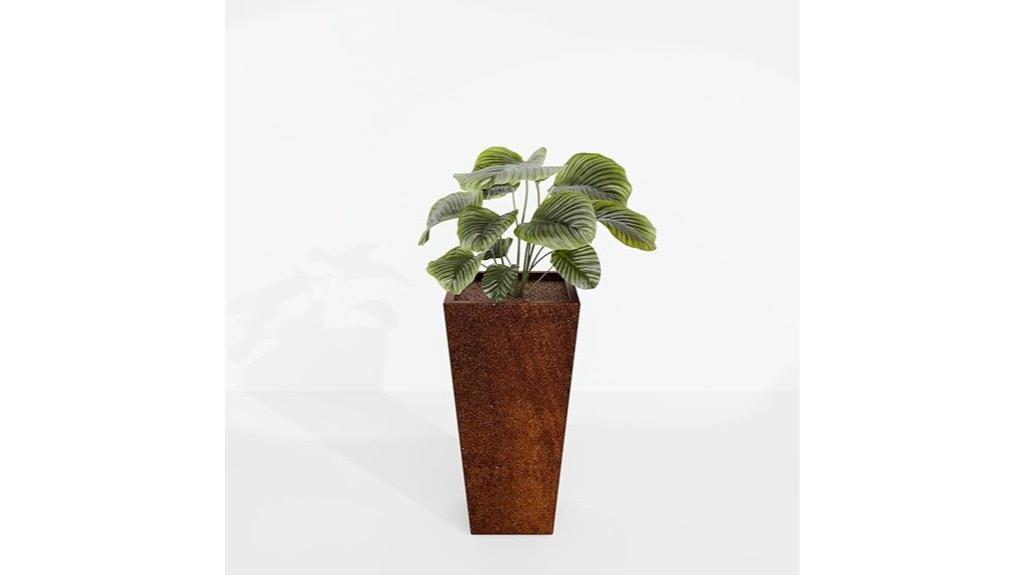 tapered steel plant container