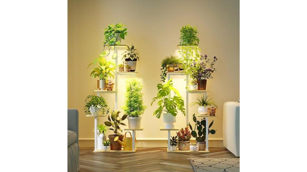 tiered indoor plant rack