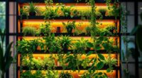 vertical garden shelves lighting
