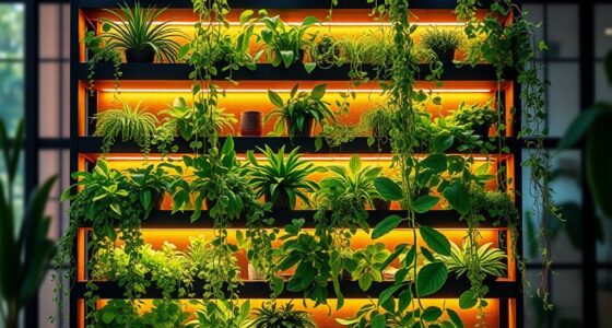vertical garden shelves lighting