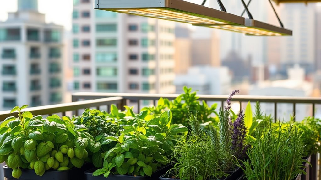 adjustable light herb gardens