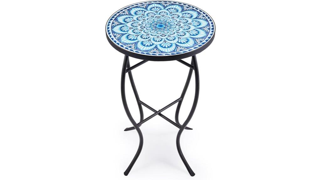 decorative mosaic plant stand