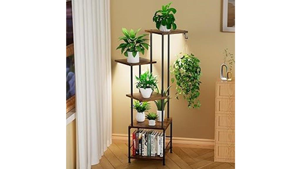 five tier indoor plant stand