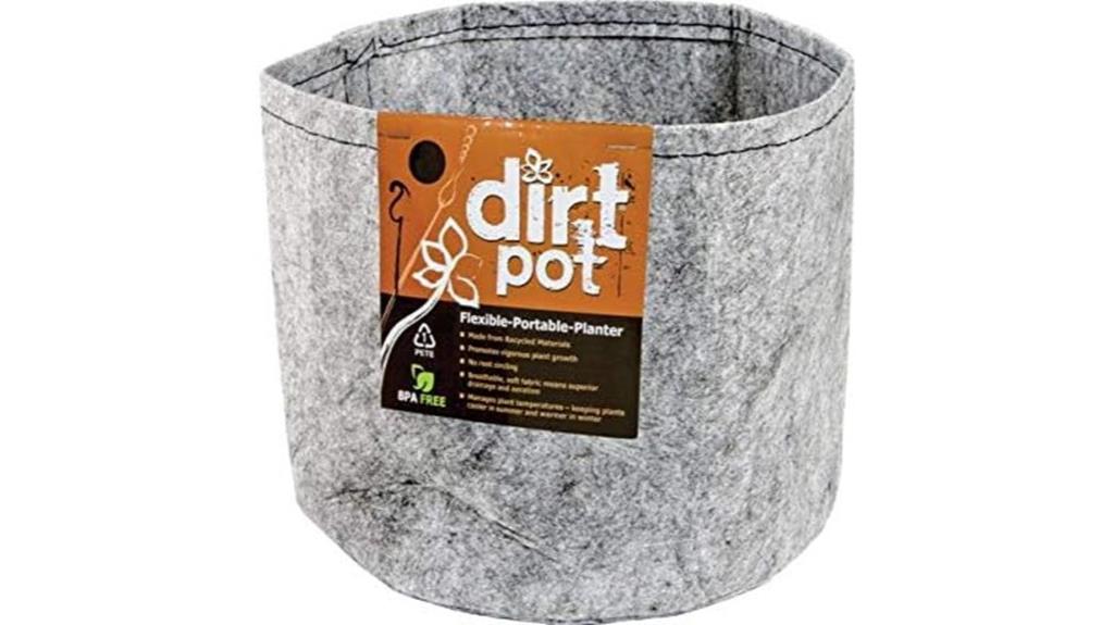 flexible 1 gallon fabric planter