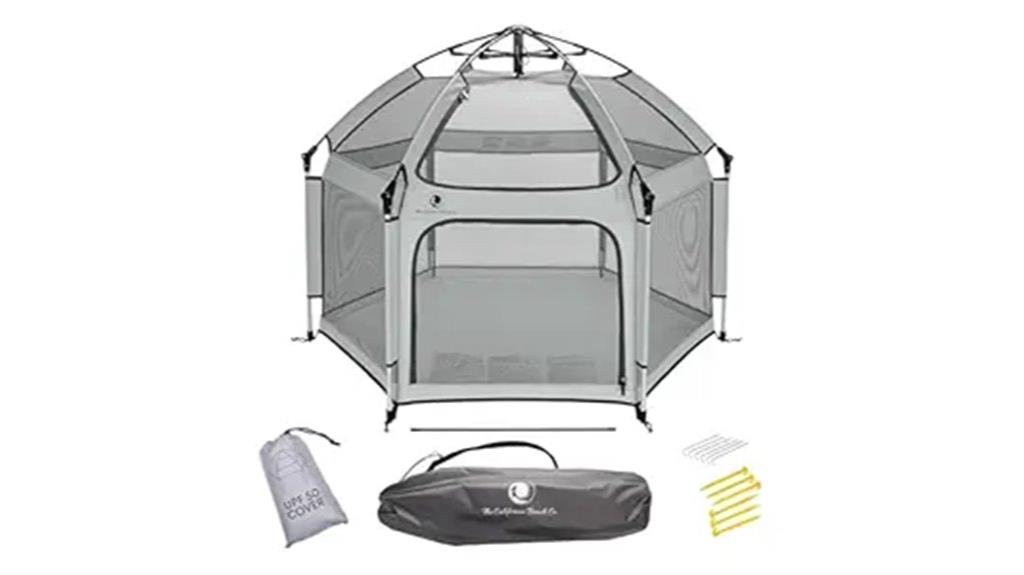 grey portable baby playpen