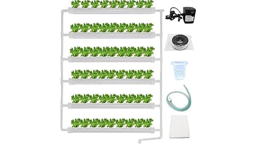 hydroponic system with 54 holes