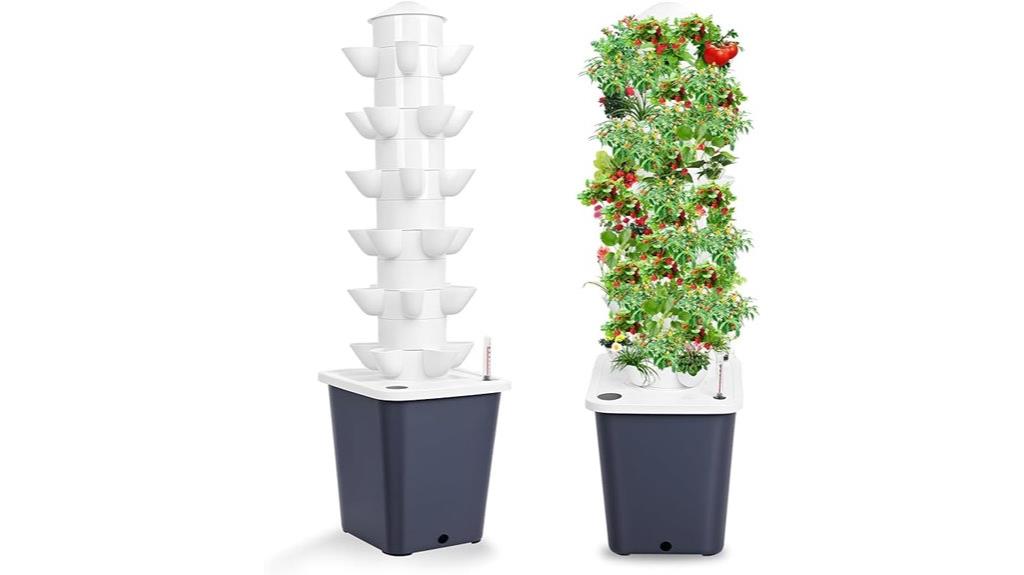 hydroponic tower with tank