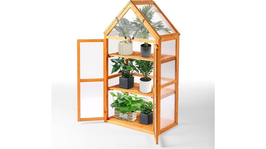 mini wooden greenhouse