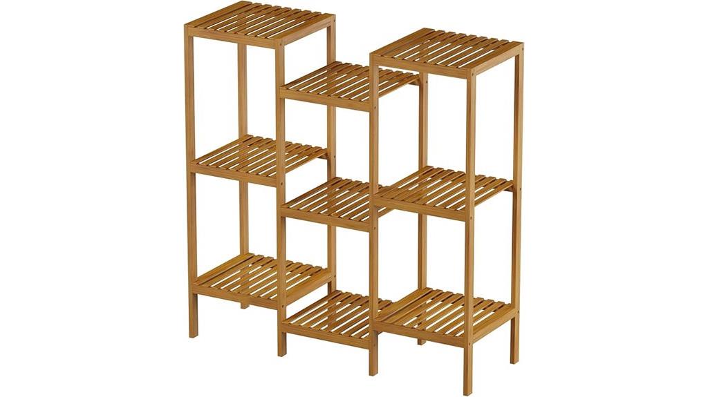 multi tier bamboo plant stand
