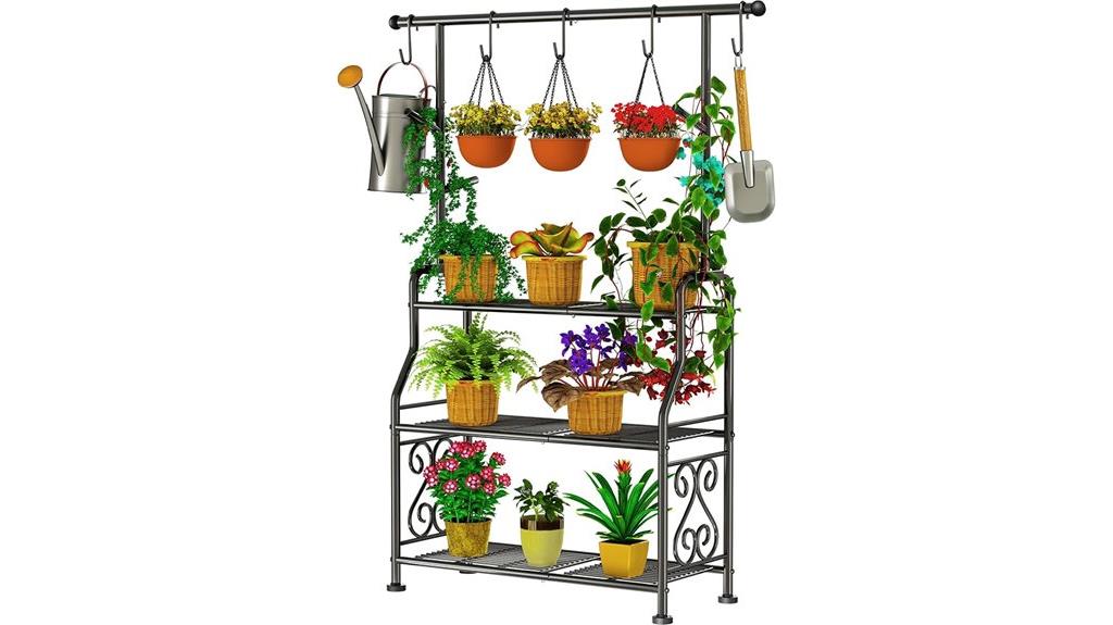 outdoor metal plant organizer