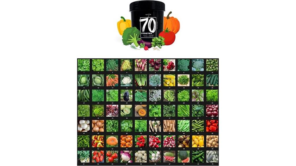 seventy vegetable seeds pack