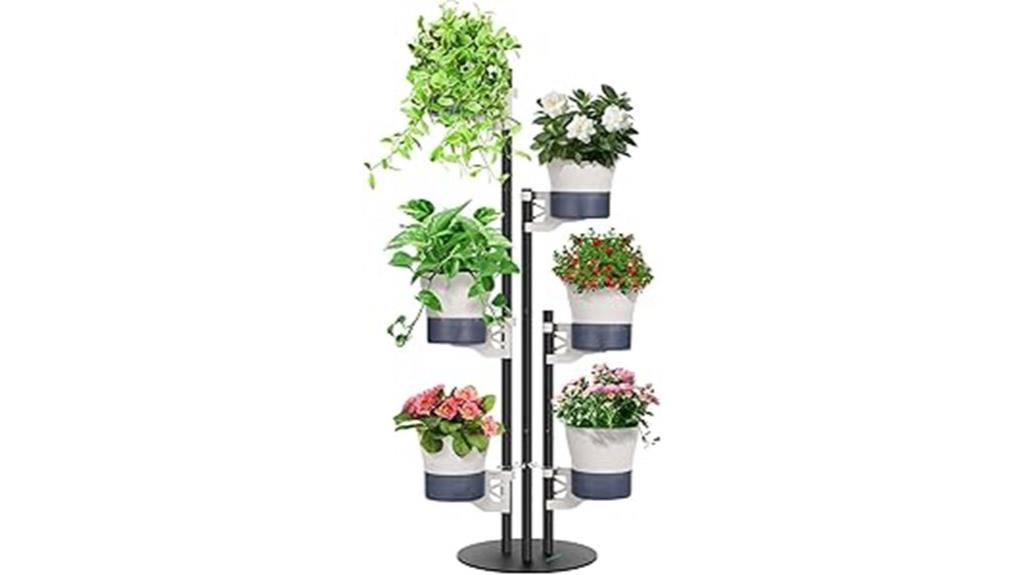 six tier metal plant tower