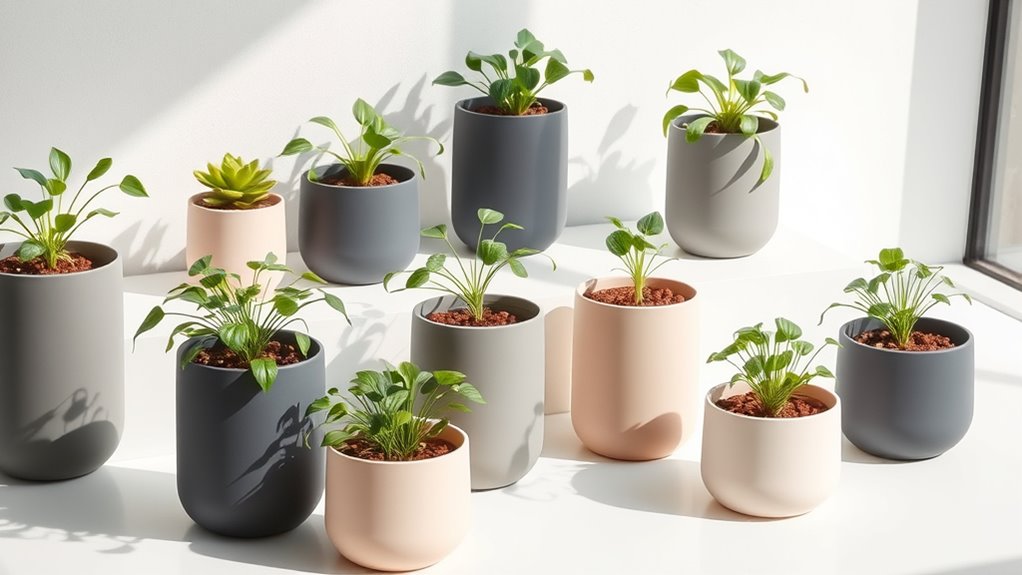 stylish minimalist hydroponic planters