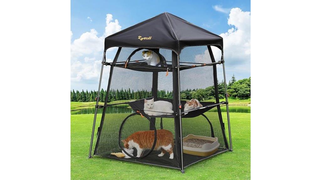 three level outdoor cat cage