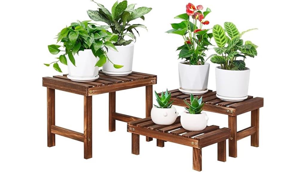 three tier indoor outdoor shelf