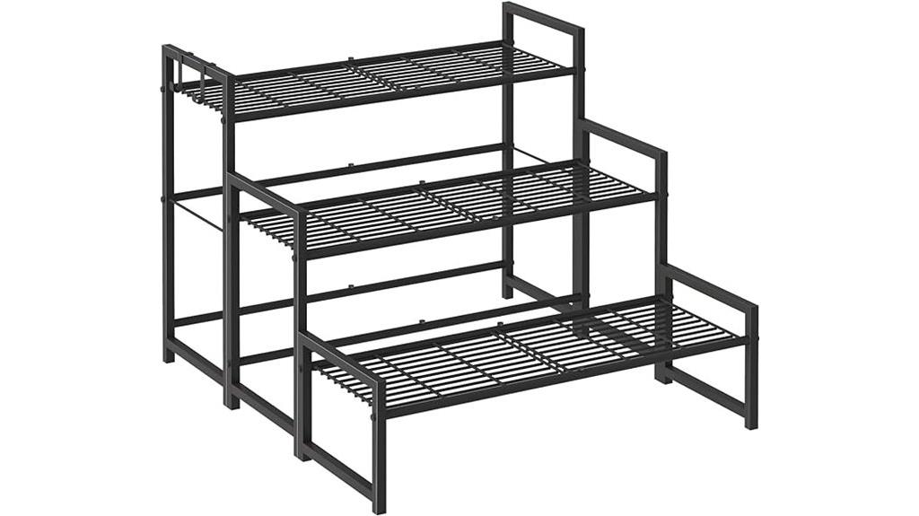 three tier metal plant stand
