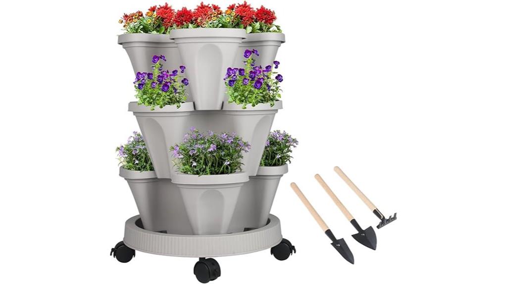 three tier stackable planters