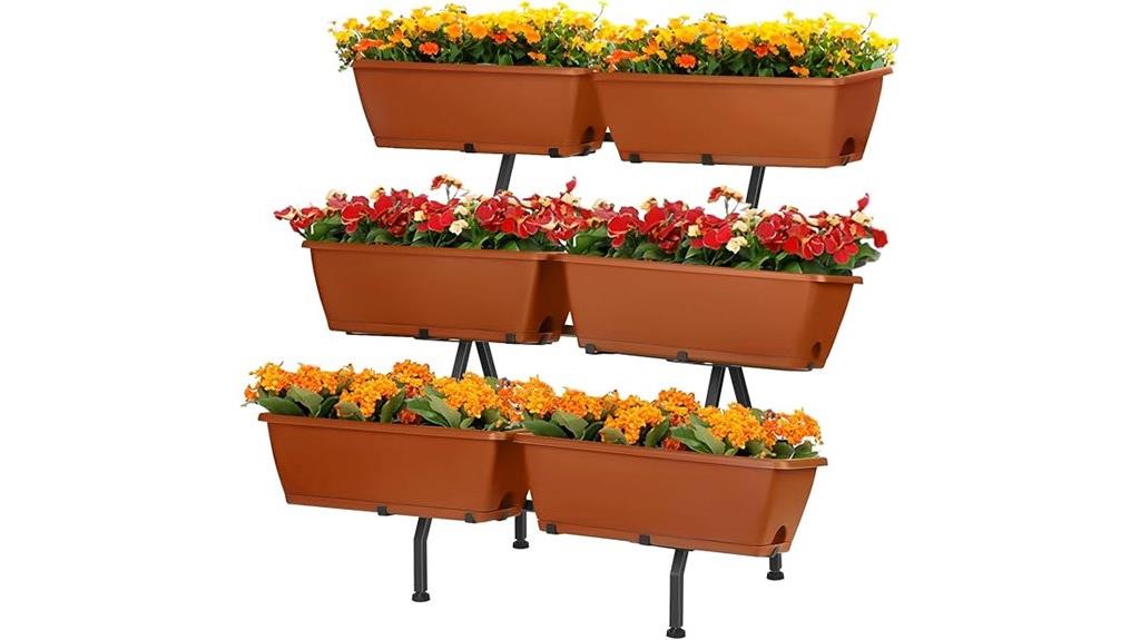 three tier vertical planter