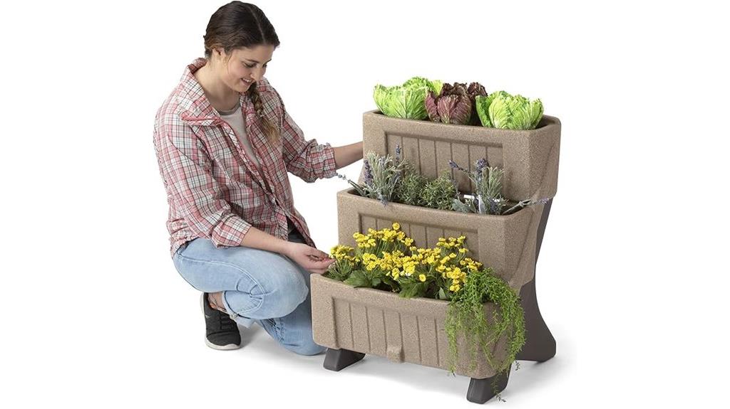 three tiered planter system