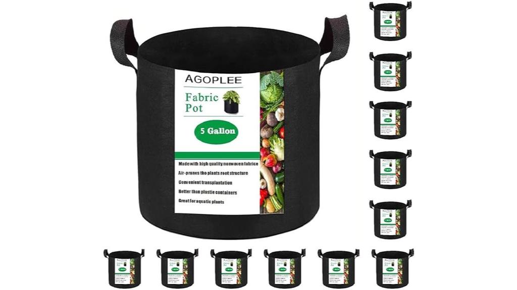 twelve 5 gallon grow bags