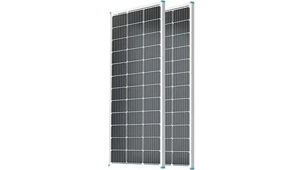 two 100w solar panels