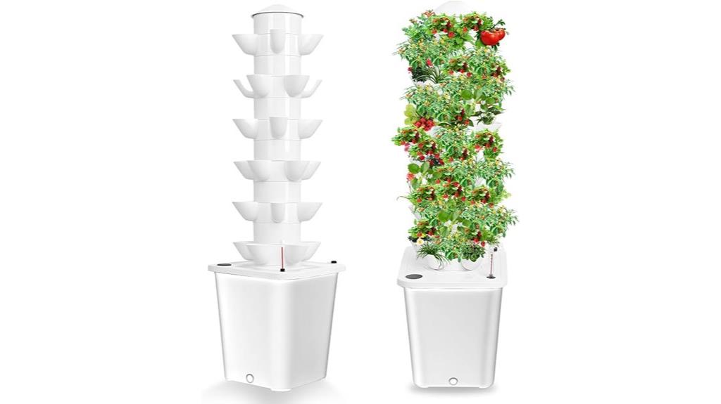white hydroponic tower