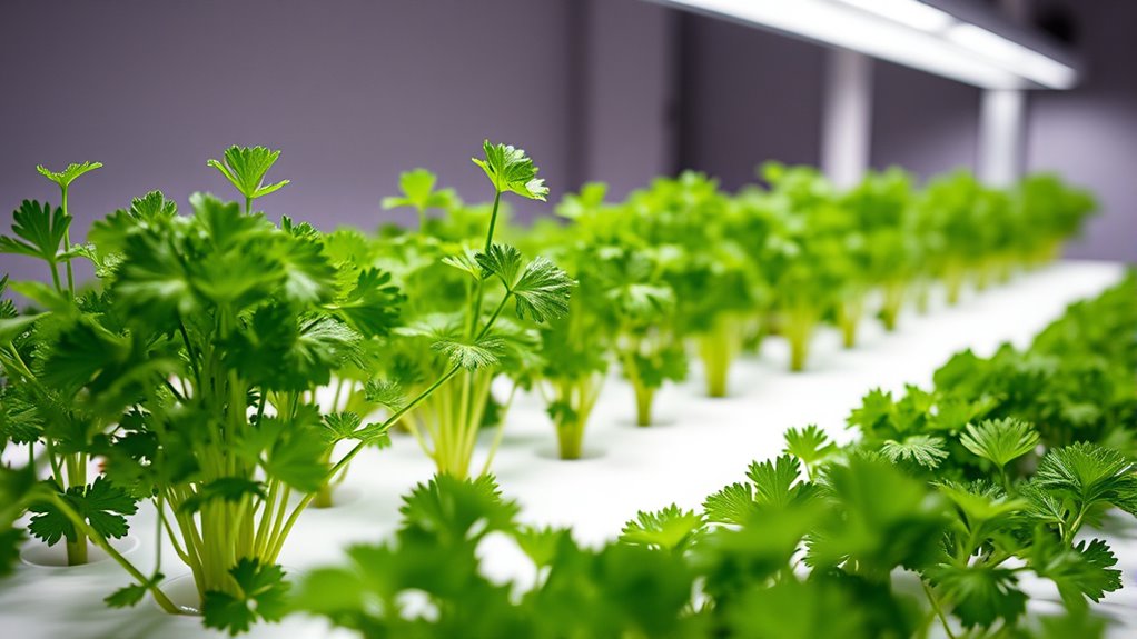 indoor cilantro hydroponic cultivation