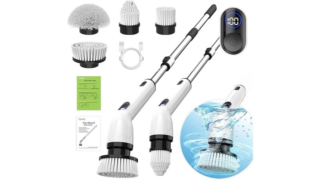 waterproof adjustable spin scrubber