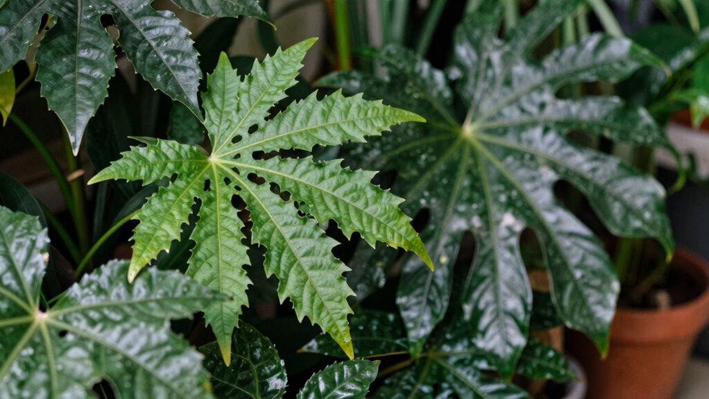 focus on leaf texture