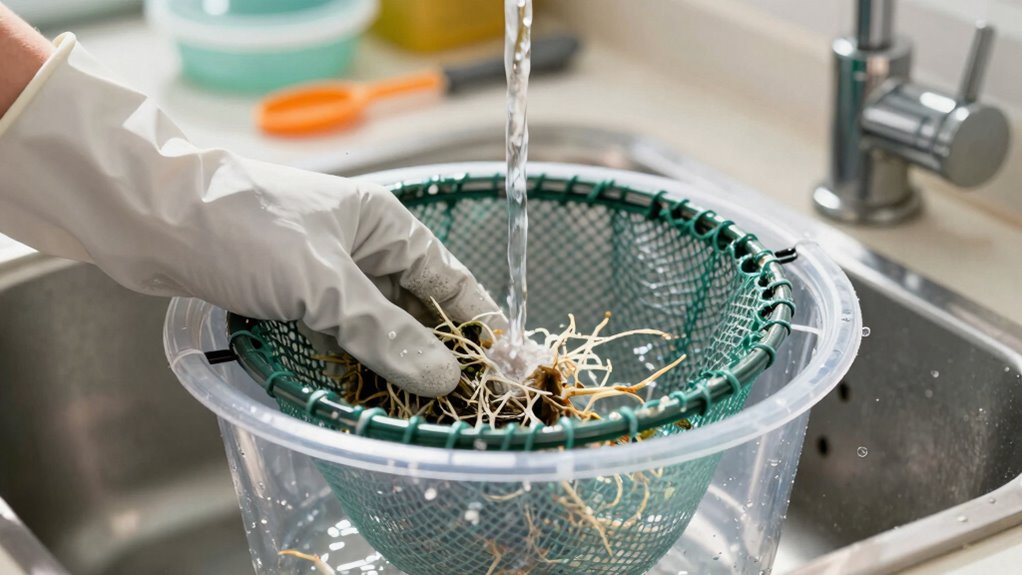 gentle net pot cleaning