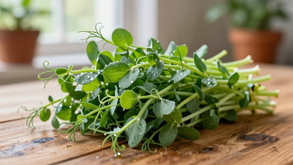 indoor pea shoot growth