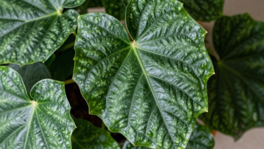 leaf texture indicates plant health