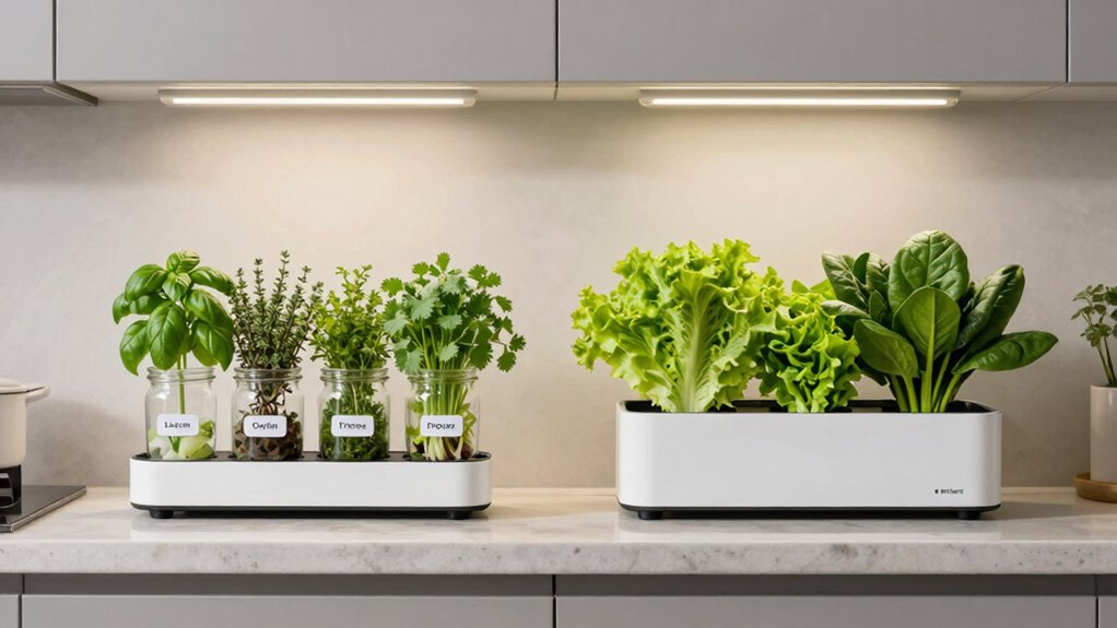 separate herb and greens systems