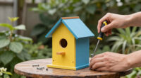 Built a place for his bird to flee again!
