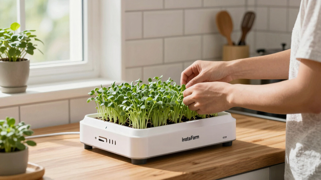 InstaFarm Automated Indoor Microgreens Garden Review: Easy Being Green