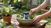 DIY A Water Bowl Planter With A Cheap Solar Fountain And Bring Cooling Sound And Color To Your Summer Garden