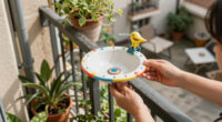 Want A Bird Bath, But Only Have A Small Balcony? These Cute Clip-On Options Fit Over A Railing & Work With Any Budget